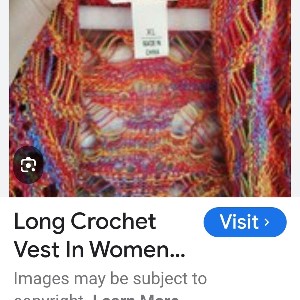 Krazy Kat Colorful Crochet Sweater Vest